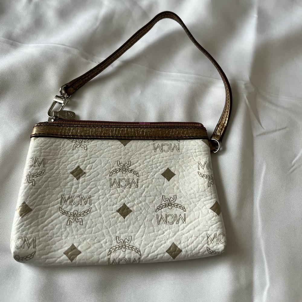 MCM logo brand wristlet